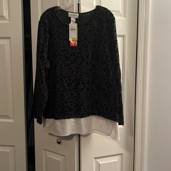 Womens 1x sweater - grey leopard - NWT - Picture 1 of 4